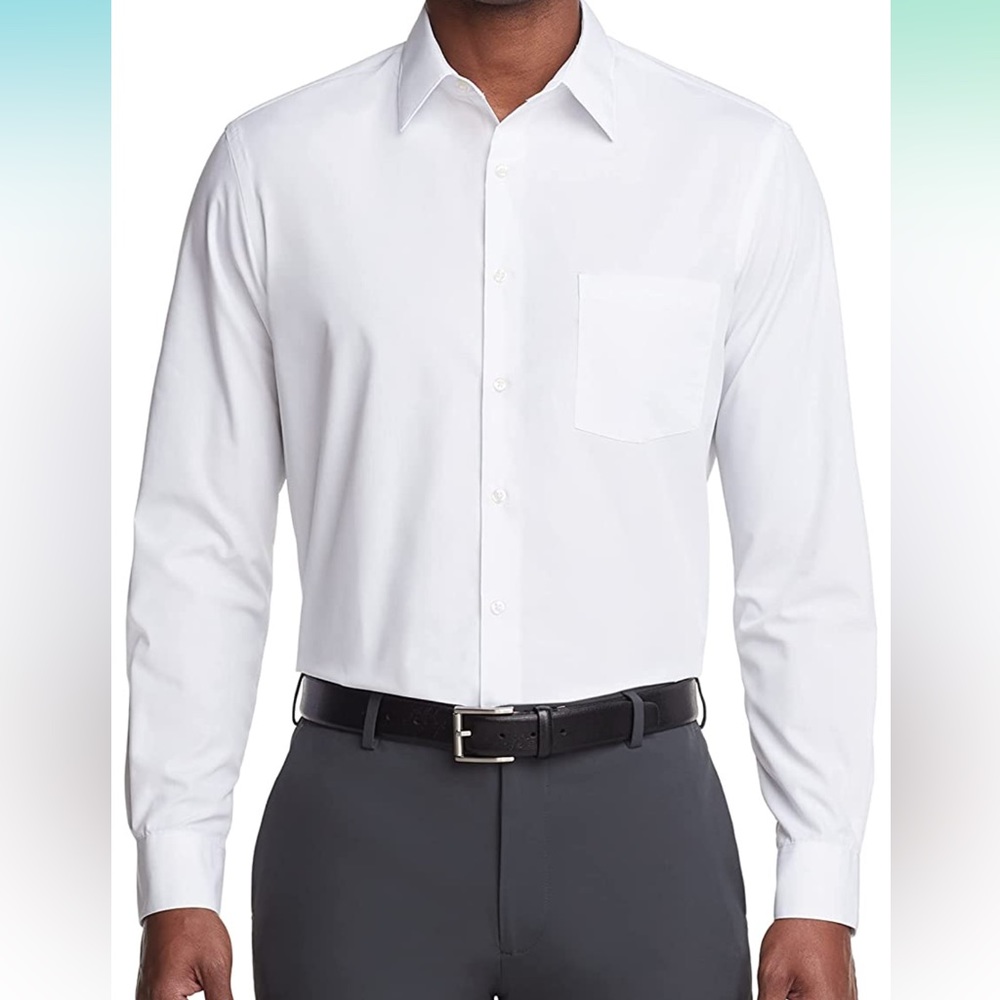 NEW w/TAGS Van Heusen Men's Dress Shirt Regular Fit Poplin Solid Large/Neck 16.5